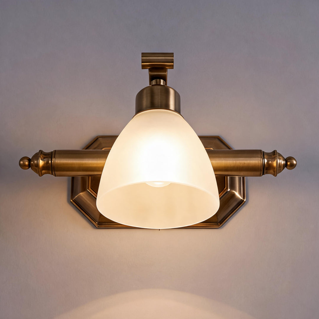 Modern Bathroom Wall Light Sconce with Four Frosted Glass Shades and Gold Finish for Indoor Use