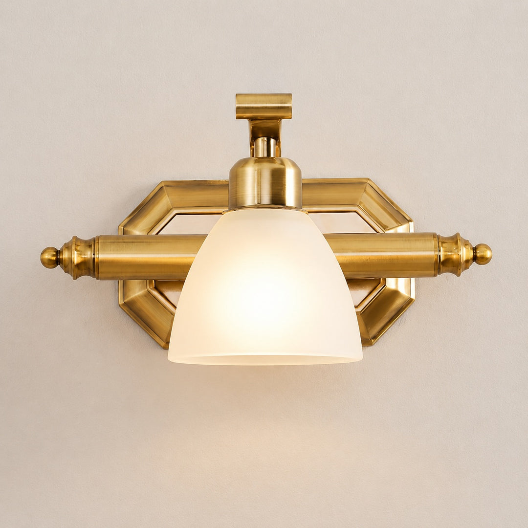 Modern Bathroom Wall Light Sconce with Four Frosted Glass Shades and Gold Finish for Indoor Use