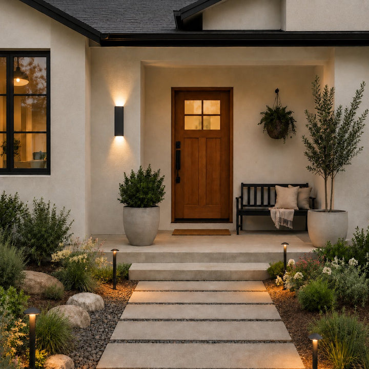 Modern Outdoor Wall Light Wall Mounted Aluminum 18W LED IP65 Weather Resistant for Exterior Use