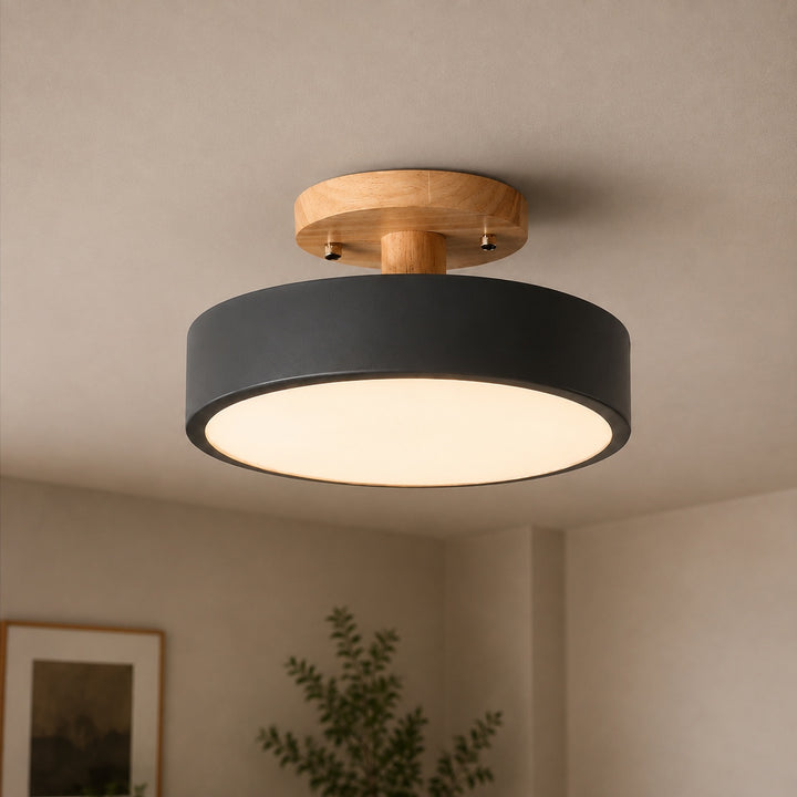 Modern Flush Mount Ceiling Light LED Geometric Metal PVC 3-Step Dimming 9 Inch