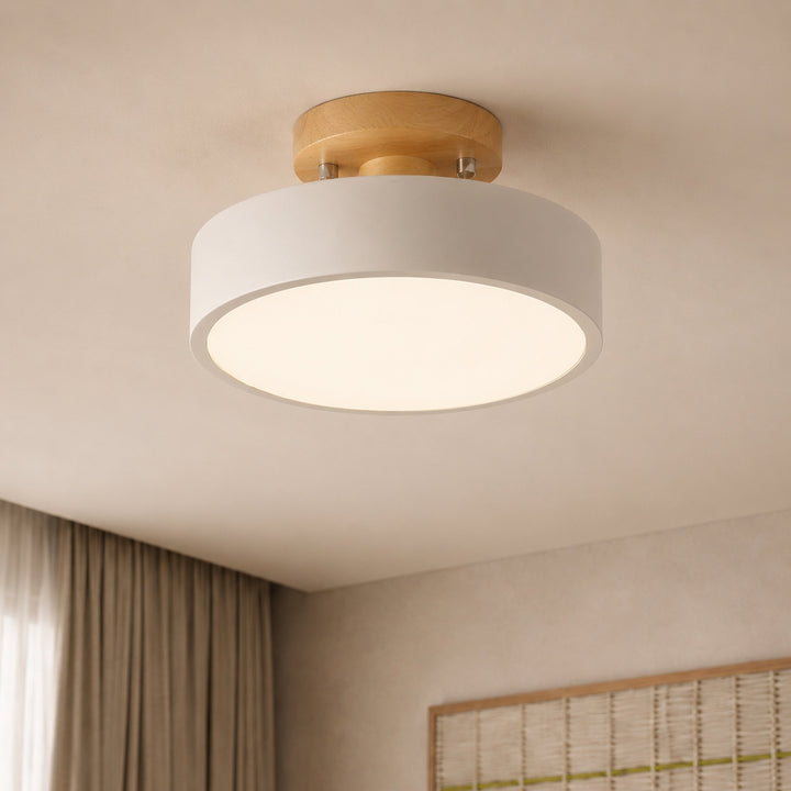 Modern Flush Mount Ceiling Light LED Geometric Metal PVC 3-Step Dimming 9 Inch