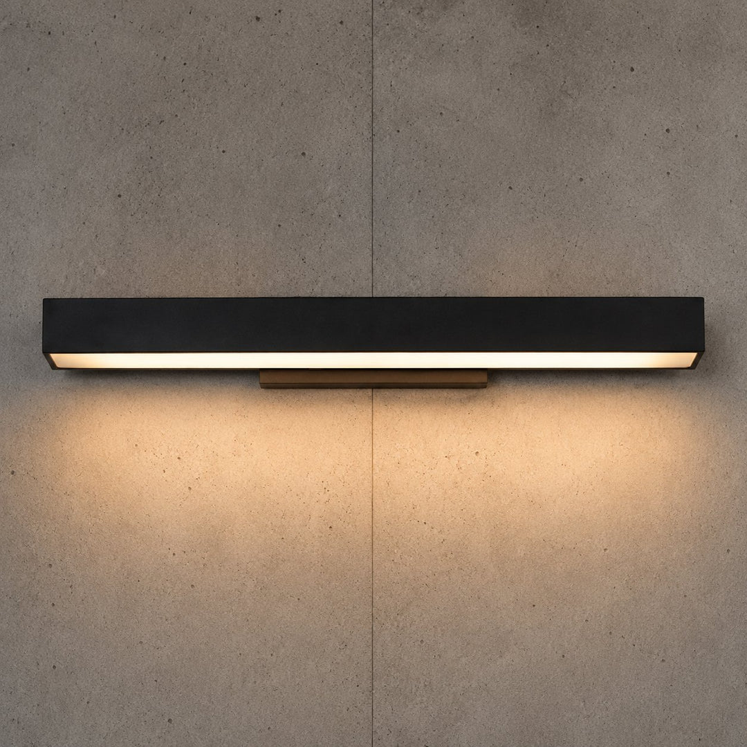 Modern Outdoor Wall Light Motion Sensor Rectangular Stainless Steel Fixture IP65 4000K
