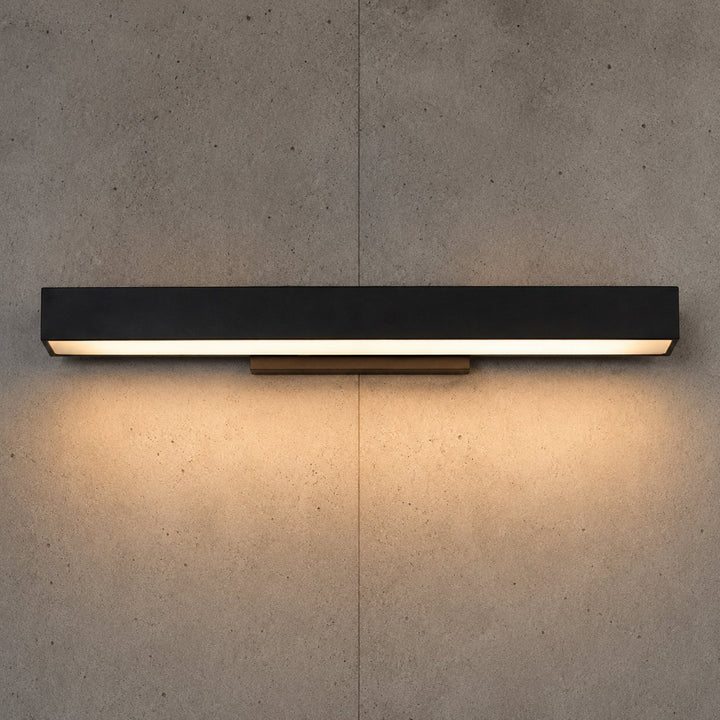 Modern Outdoor Wall Light Motion Sensor Rectangular Stainless Steel Fixture IP65 4000K