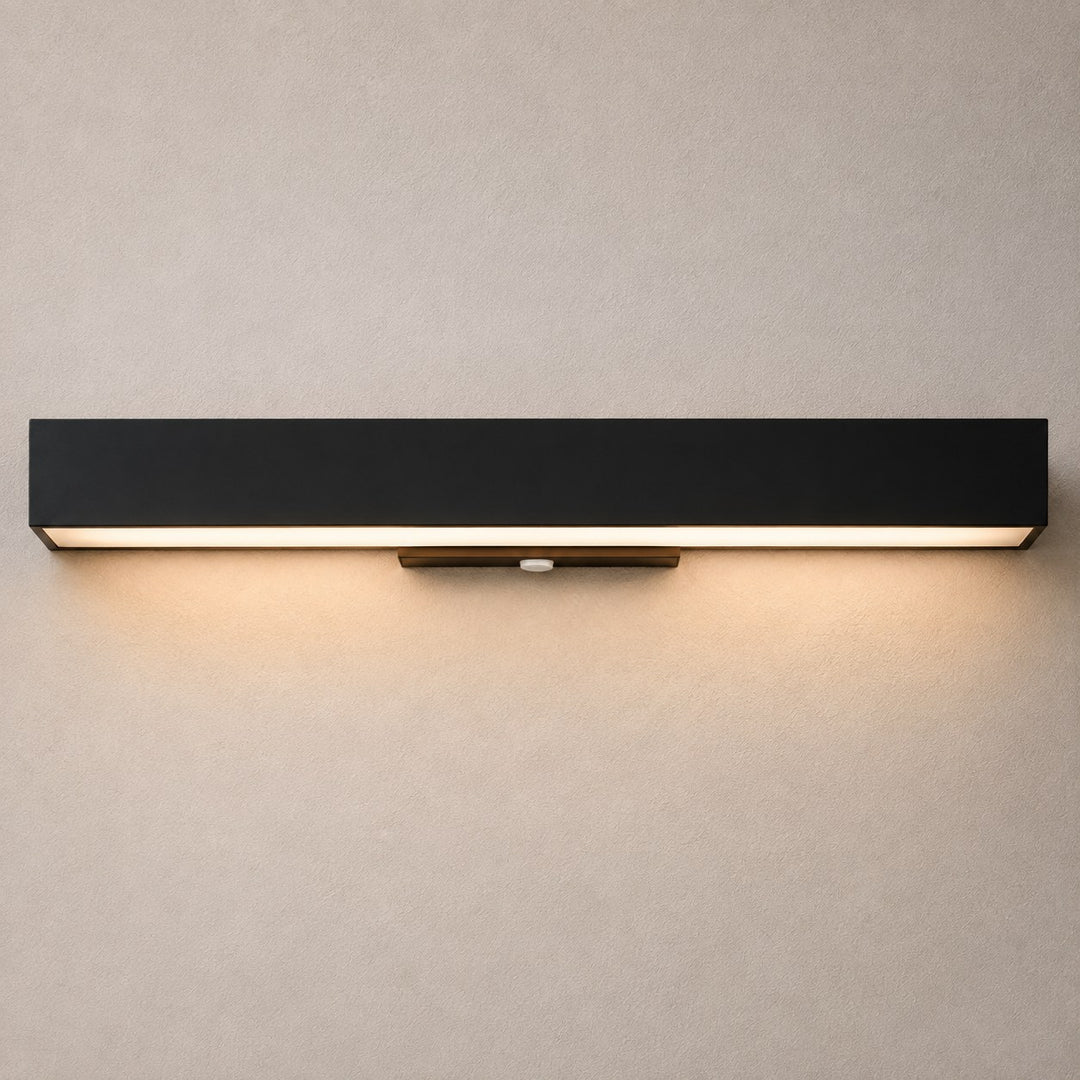 Modern Outdoor Wall Light Motion Sensor Rectangular Stainless Steel Fixture IP65 4000K