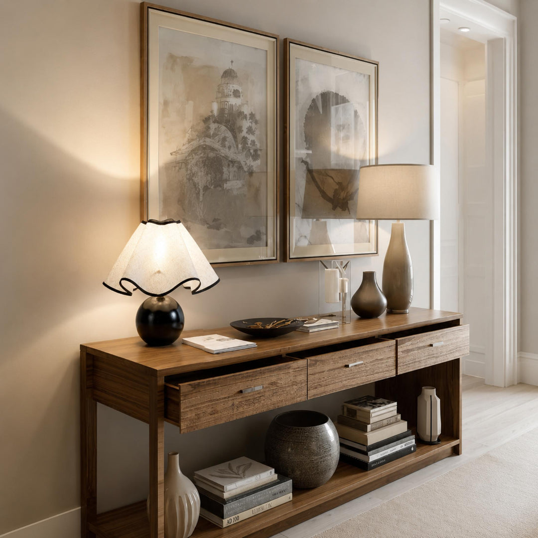 Modern Table Lamp with Adjustable Shade Metal Base LED Compatible for Home Office Lighting