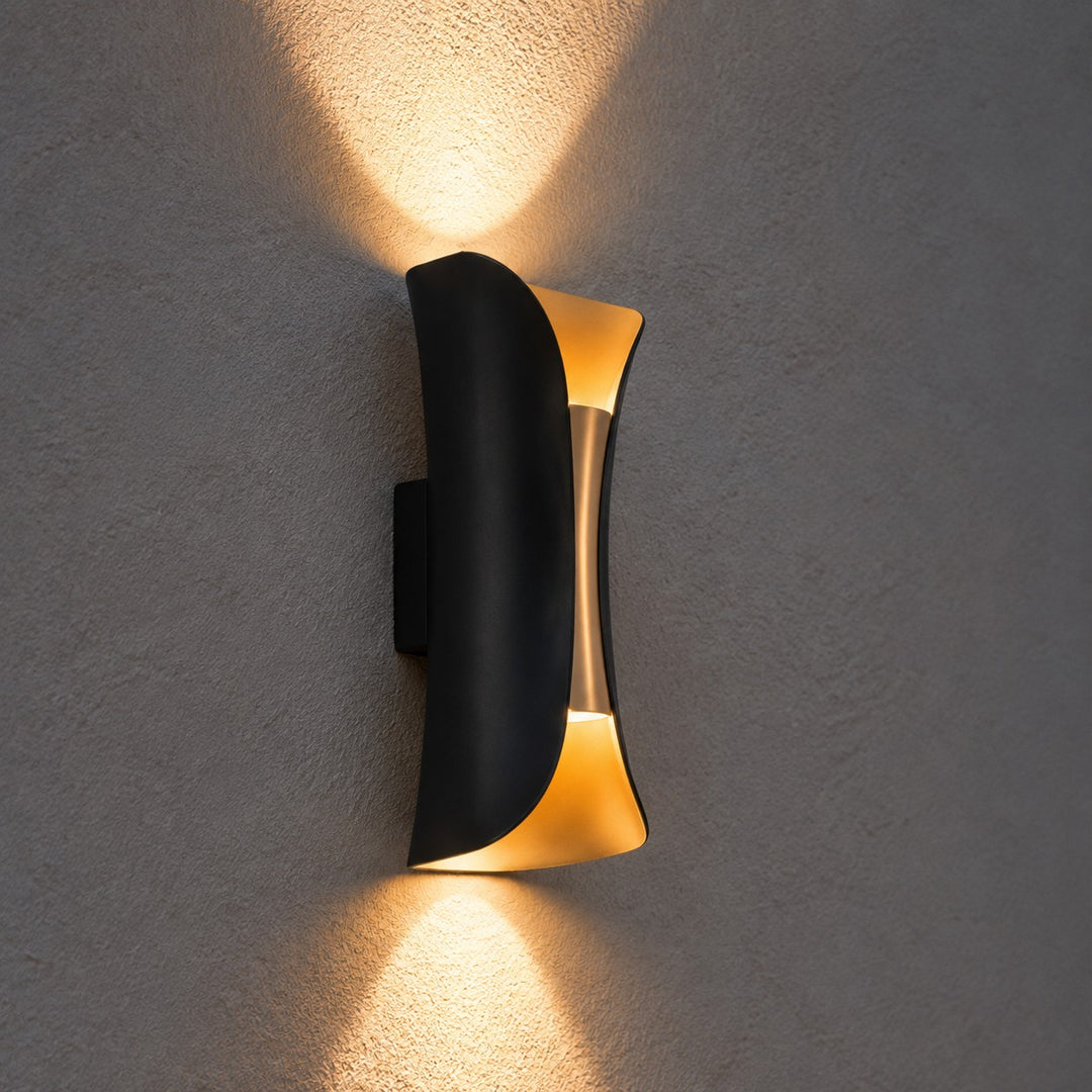 Modern Outdoor Wall Light Aluminum Glass Shade LED Motion Sensor Waterproof Up Down Sconce