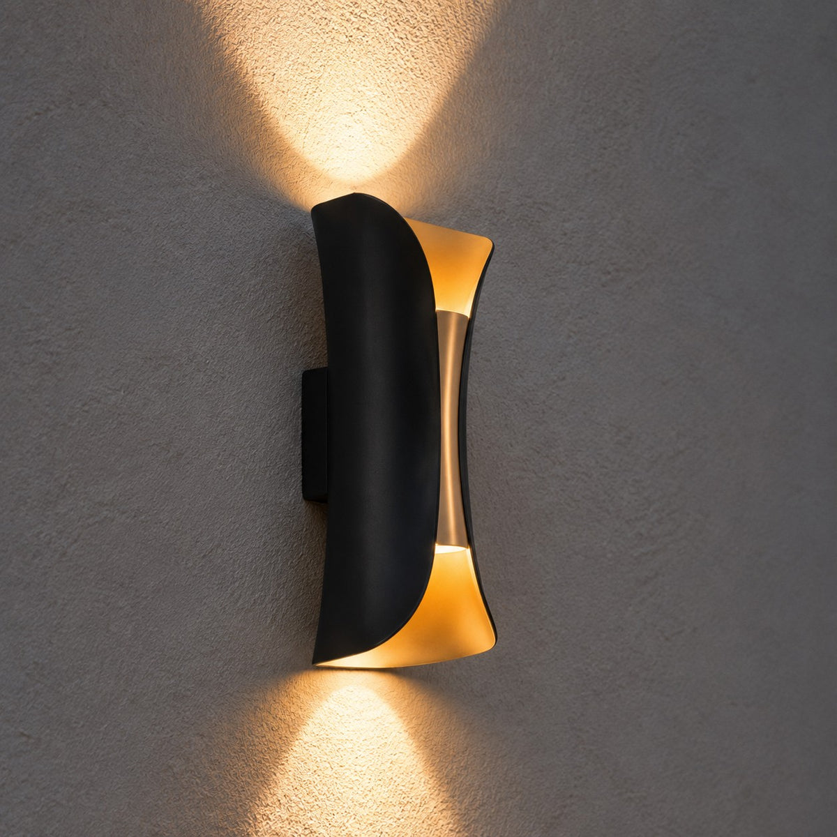 Modern Outdoor Wall Light Aluminum Glass Shade LED Waterproof Up Down Sconce