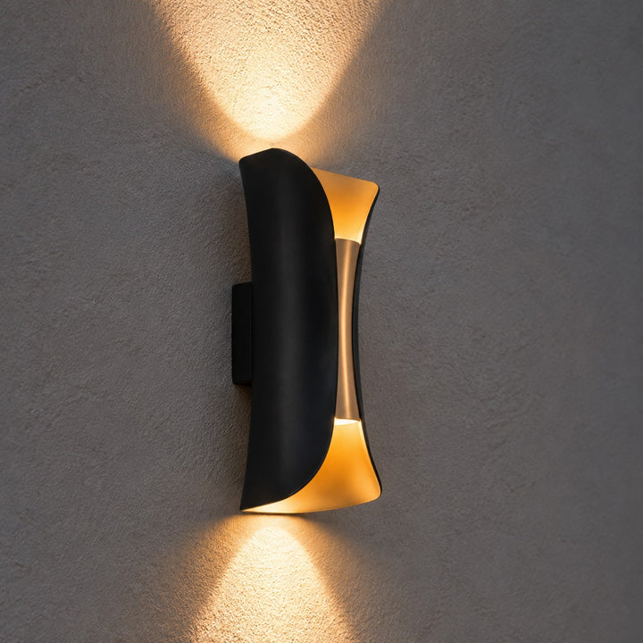 Modern Outdoor Wall Light Aluminum Glass Shade LED Motion Sensor Waterproof Up Down Sconce