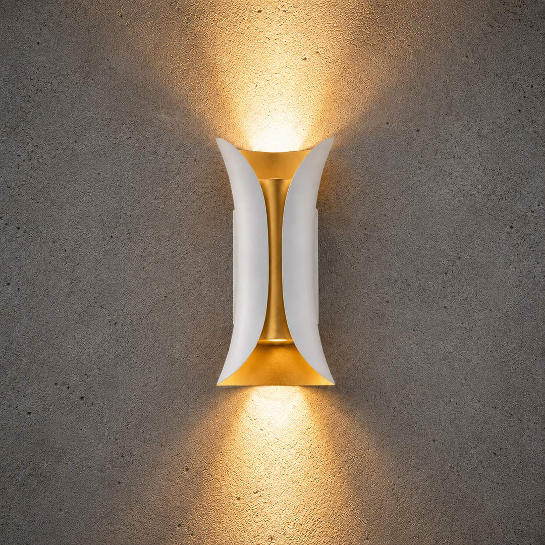 Modern Outdoor Wall Light Aluminum Glass Shade LED Motion Sensor Waterproof Up Down Sconce