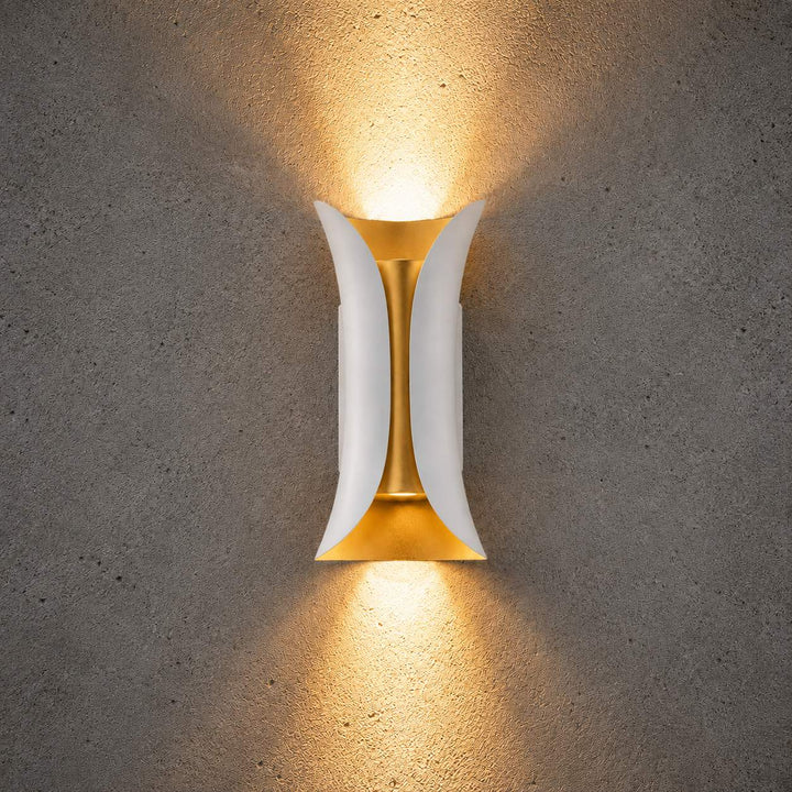 Modern Outdoor Wall Light Aluminum Glass Shade LED Motion Sensor Waterproof Up Down Sconce