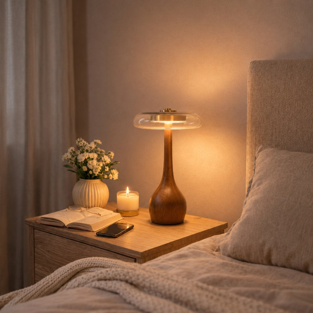 Modern Table Lamp with Adjustable Shade and Metal Base for Home Office and Bedside Lighting