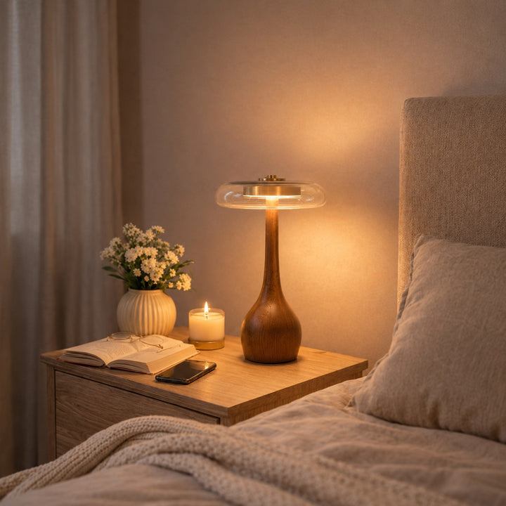 Modern Table Lamp with Adjustable Shade and Metal Base for Home Office and Bedside Lighting
