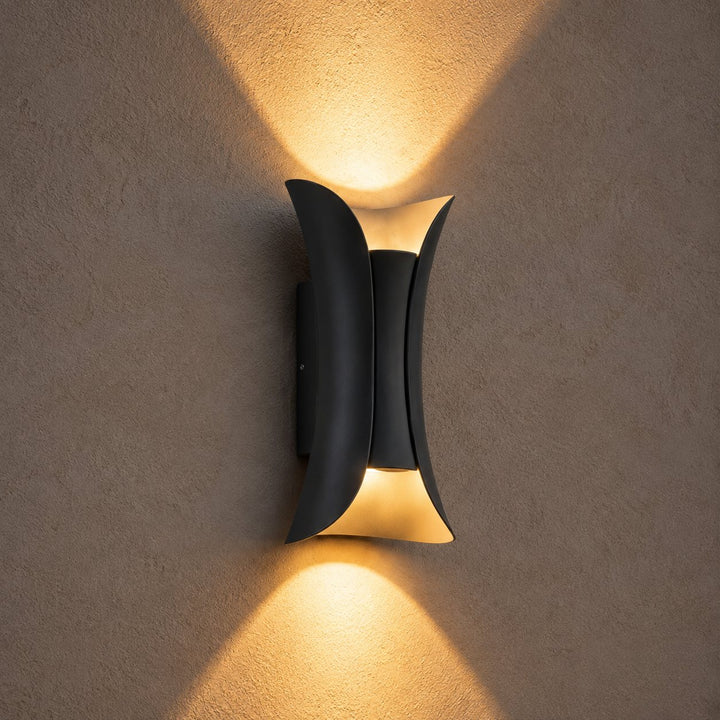 Modern Outdoor Wall Light Aluminum Glass Shade LED Motion Sensor Waterproof Up Down Sconce