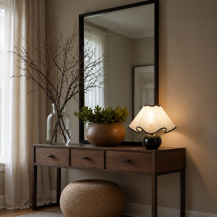 Modern Table Lamp with Adjustable Shade Metal Base LED Compatible for Home Office Lighting
