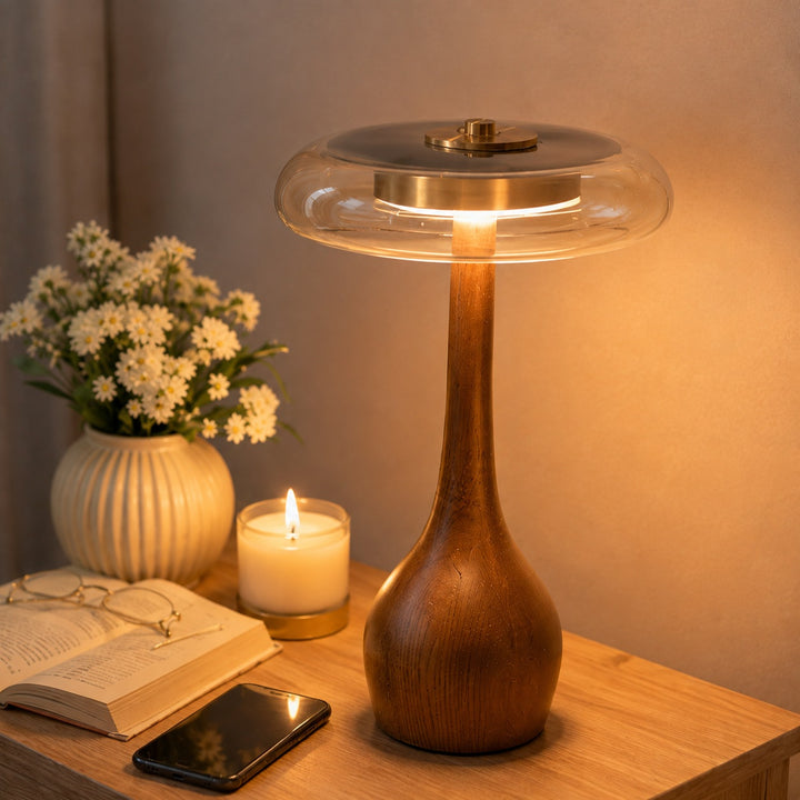 Modern Table Lamp with Adjustable Shade and Metal Base for Home Office and Bedside Lighting