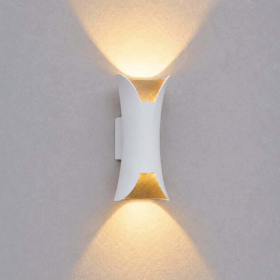 Modern Outdoor Wall Light Aluminum Glass Shade LED Motion Sensor Waterproof Up Down Sconce