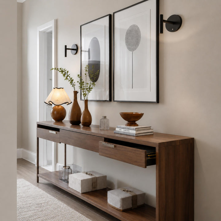 Modern Table Lamp with Adjustable Shade Metal Base LED Compatible for Home Office Lighting