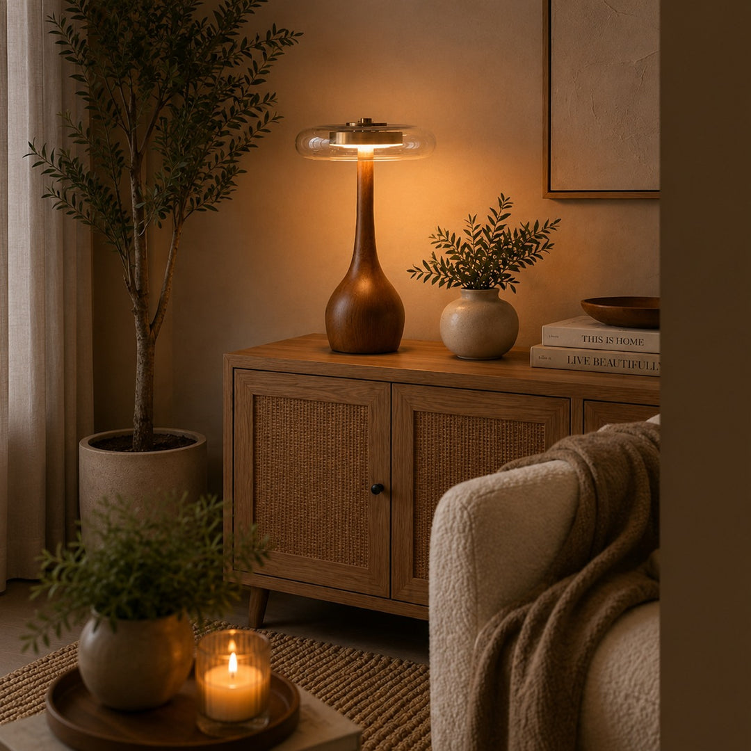 Modern Table Lamp with Adjustable Shade and Metal Base for Home Office and Bedside Lighting