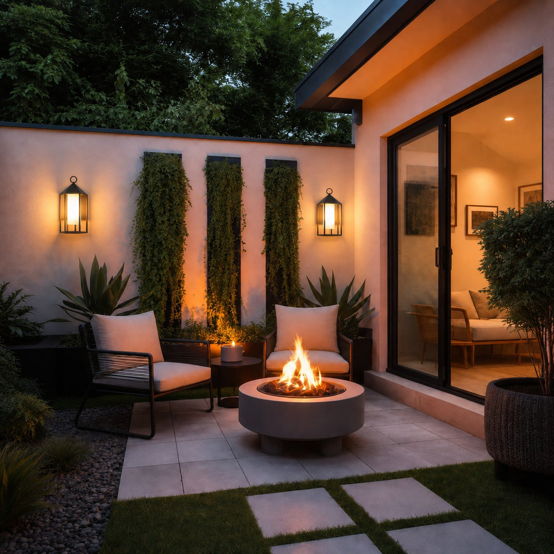 Modern Rustic Outdoor Wall Light Rectangular Lantern Die-Cast Aluminum LED 3000K Waterproof Sconce