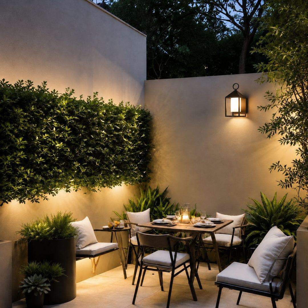 Modern Rustic Outdoor Wall Light Rectangular Lantern Die-Cast Aluminum LED 3000K Waterproof Sconce