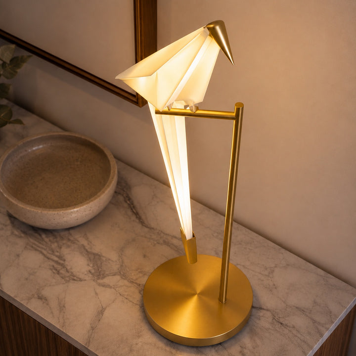 Modern Table Lamp Adjustable Metal Base LED Light for Bedroom and Living Room