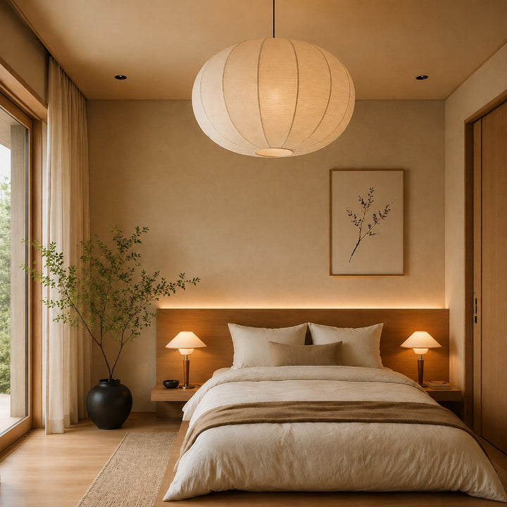 Modern Table Lamp with Wooden Base and Fabric Shade for Bedroom or Office Use LED Compatible