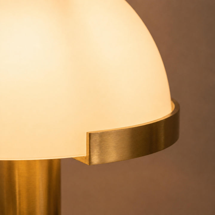 Modern Alabaster Table Lamp with Bronze Base Inline On/Off Switch for Bedroom or Living Room Use