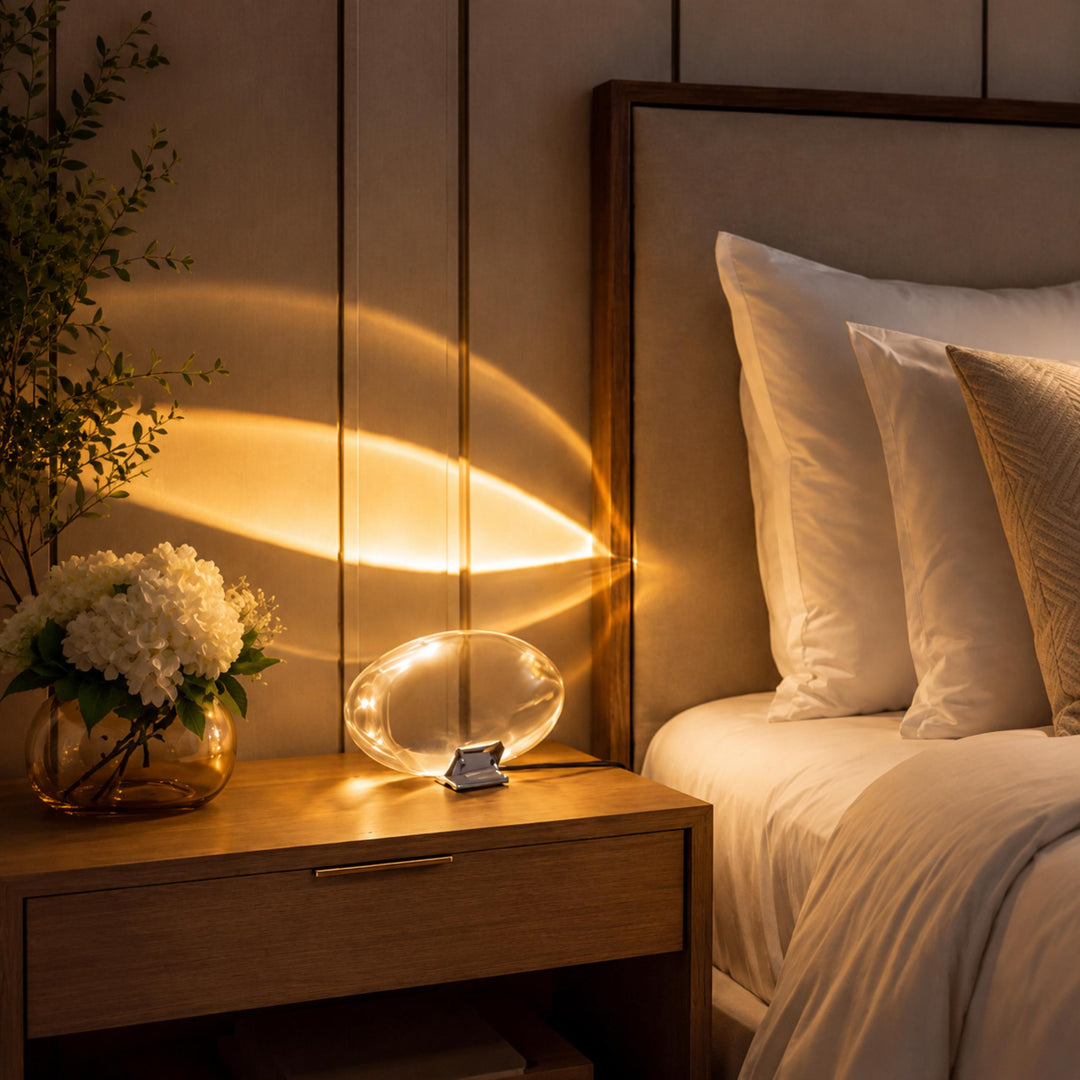 Modern Table Lamp with Adjustable Shade Metal Base LED Lighting for Bedroom or Living Room