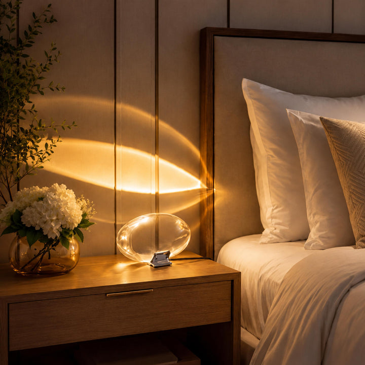 Modern Table Lamp with Adjustable Shade Metal Base LED Lighting for Bedroom or Living Room