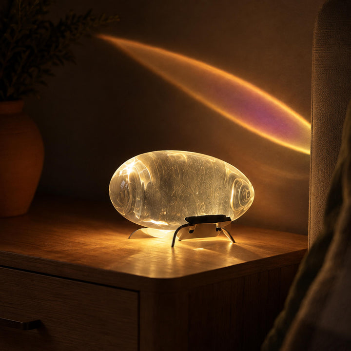 Modern Table Lamp with Adjustable Shade Metal Base LED Lighting for Bedroom or Living Room