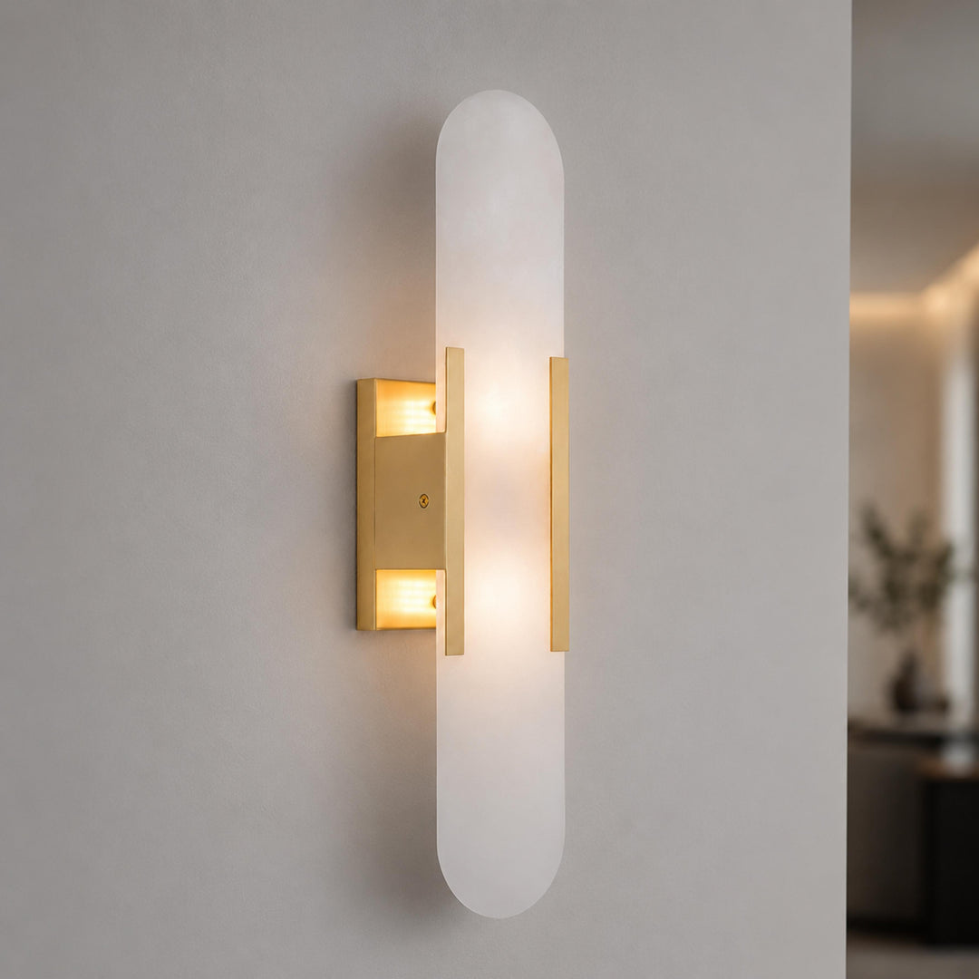 Modern Wall Sconce Alabaster Glass Wall Mounted Adjustable LED Light Fixture 120V