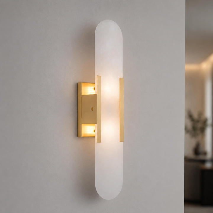 Modern Wall Sconce Alabaster Glass Wall Mounted Adjustable LED Light Fixture 120V