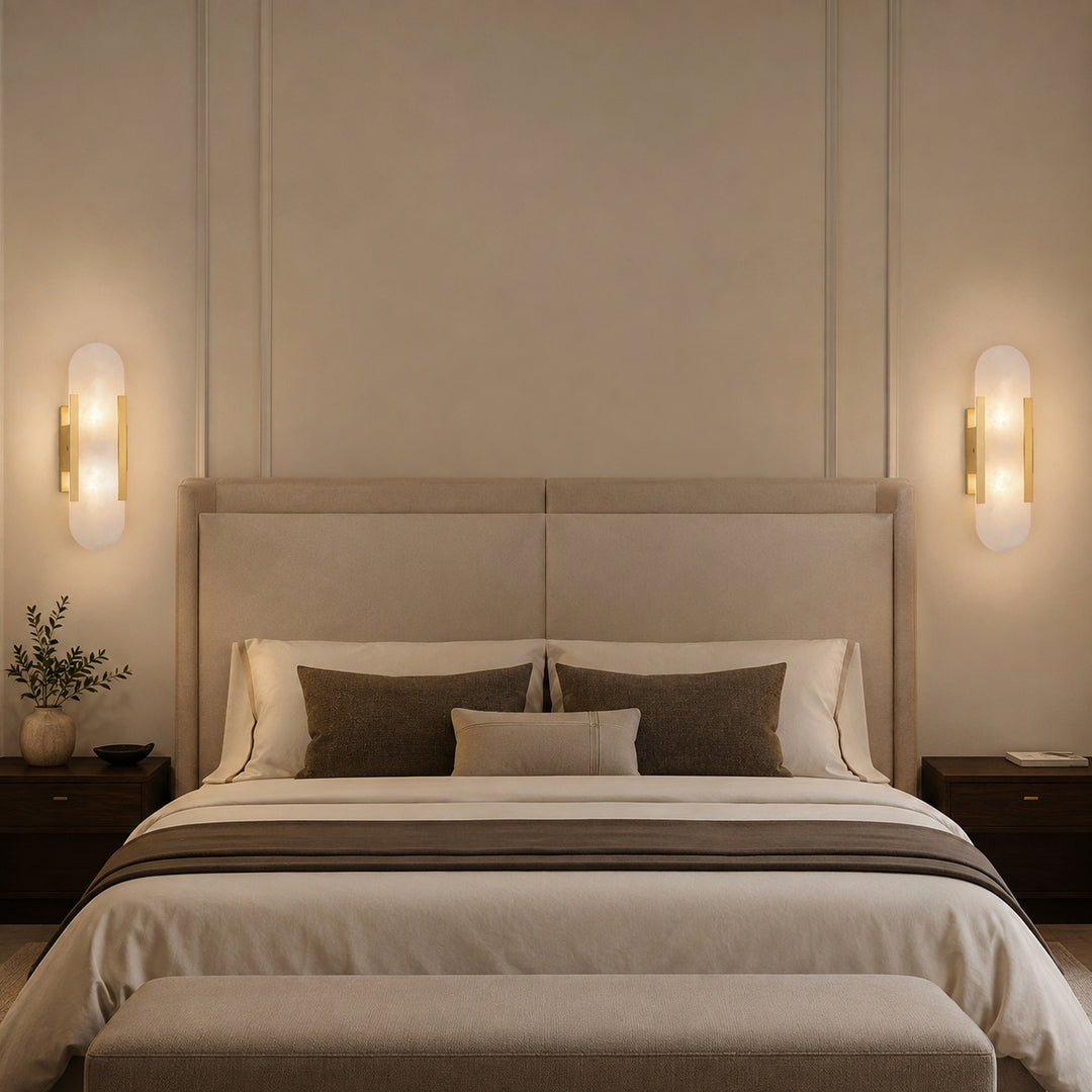Modern Wall Sconce Alabaster Glass Wall Mounted Adjustable LED Light Fixture 120V