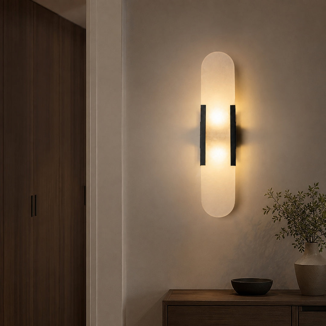 Modern Wall Sconce Alabaster Glass Wall Mounted Adjustable LED Light Fixture 120V