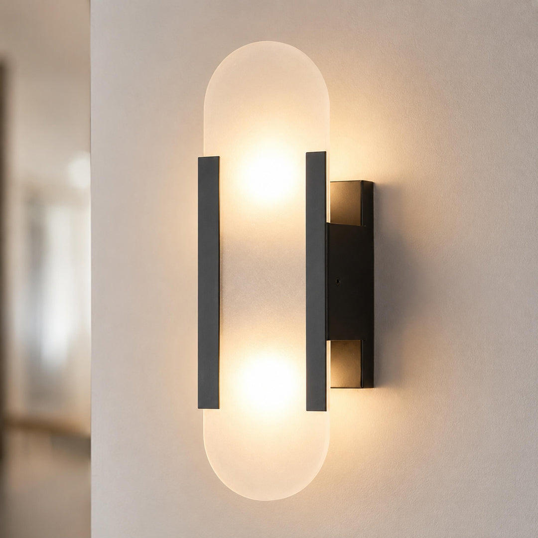 Modern Wall Sconce Alabaster Glass Wall Mounted Adjustable LED Light Fixture 120V