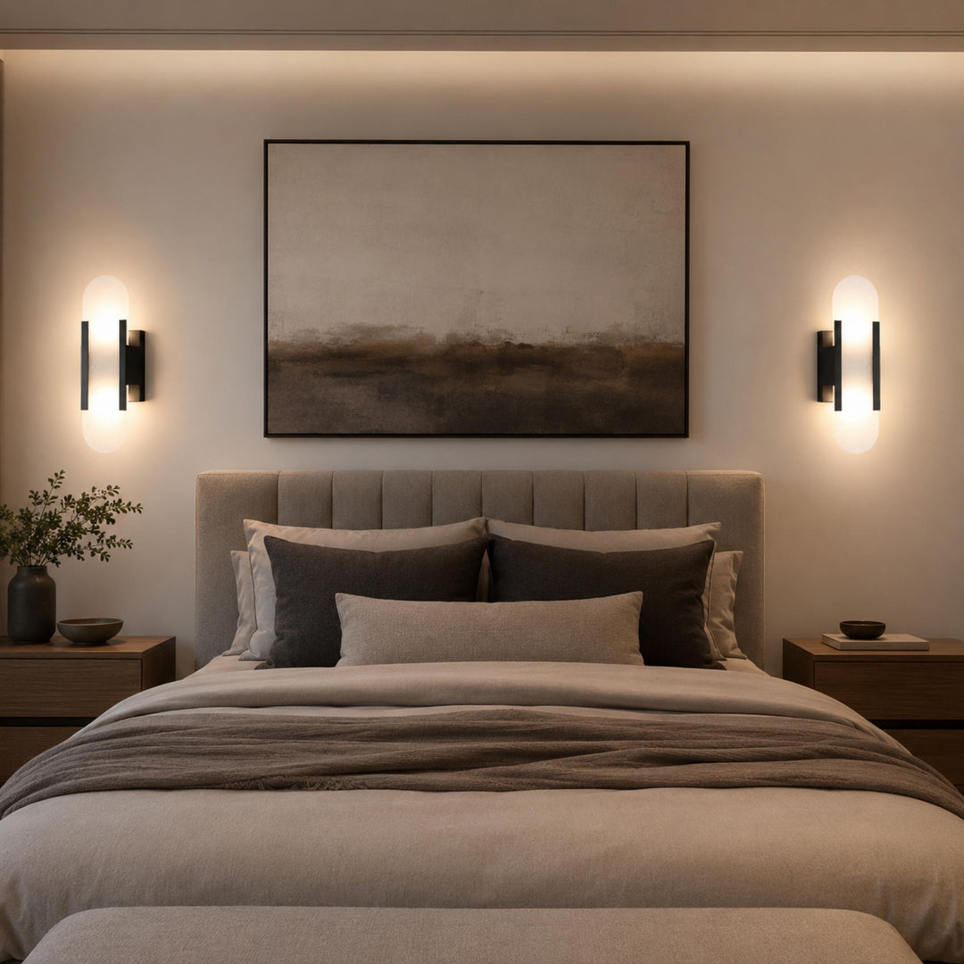 Modern Wall Sconce Alabaster Glass Wall Mounted Adjustable LED Light Fixture 120V
