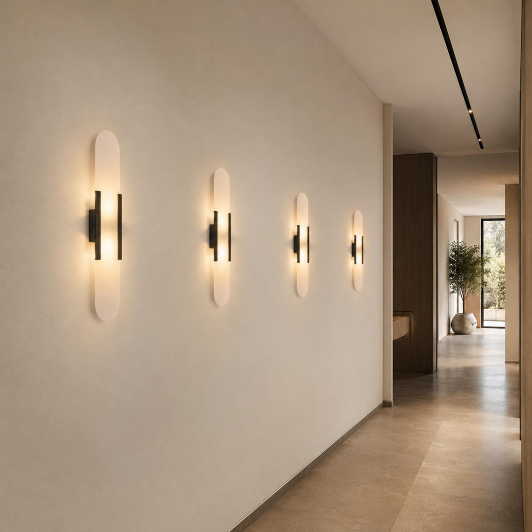 Modern Wall Sconce Alabaster Glass Wall Mounted Adjustable LED Light Fixture 120V