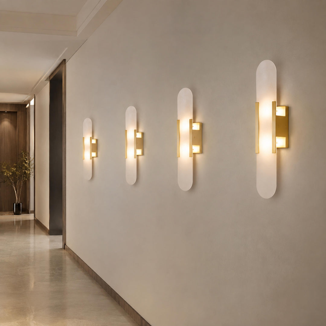 Modern Wall Sconce Alabaster Glass Wall Mounted Adjustable LED Light Fixture 120V