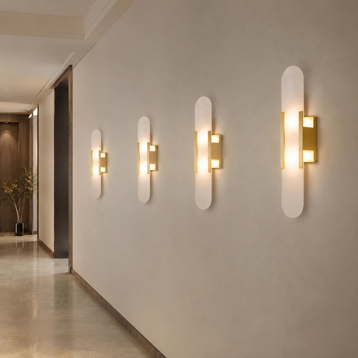 Modern Wall Sconce Alabaster Glass Wall Mounted Adjustable LED Light Fixture 120V