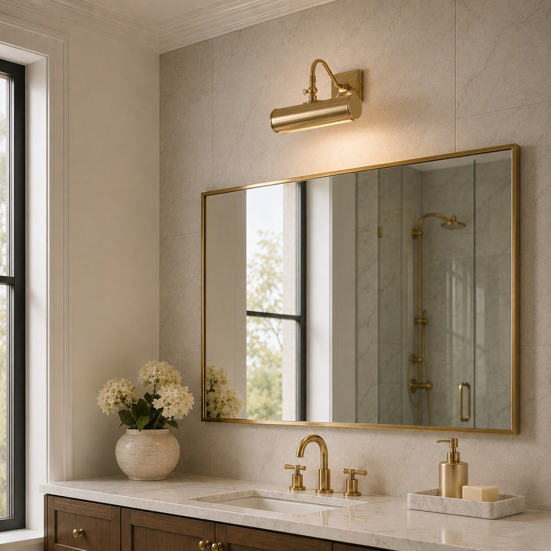 Modern Brass Wall Light Adjustable Arm LED Wall Mounted Sconce for Indoor Lighting