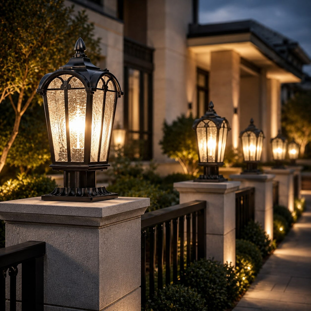 Modern Outdoor Wall Light IP65 Rated Dimmable Iron Metal with Clear Glass Shade 60W E26 Base