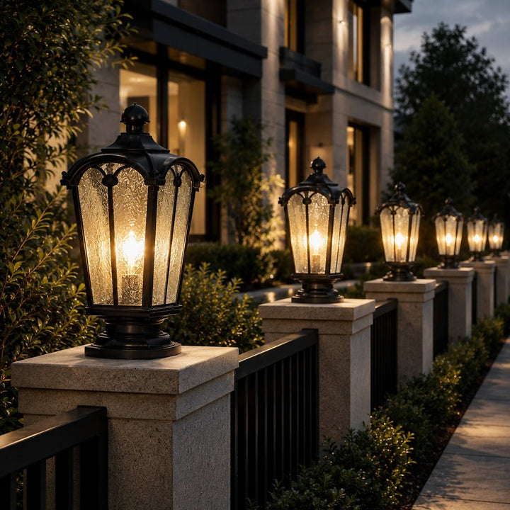 Modern Outdoor Wall Light IP65 Rated Dimmable Iron Metal with Clear Glass Shade 60W E26 Base