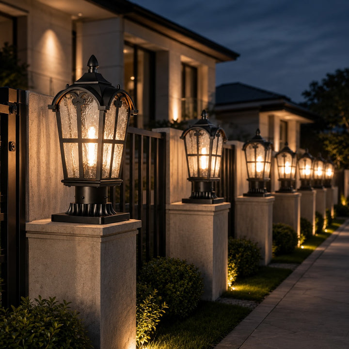 Modern Outdoor Wall Light IP65 Rated Dimmable Iron Metal with Clear Glass Shade 60W E26 Base