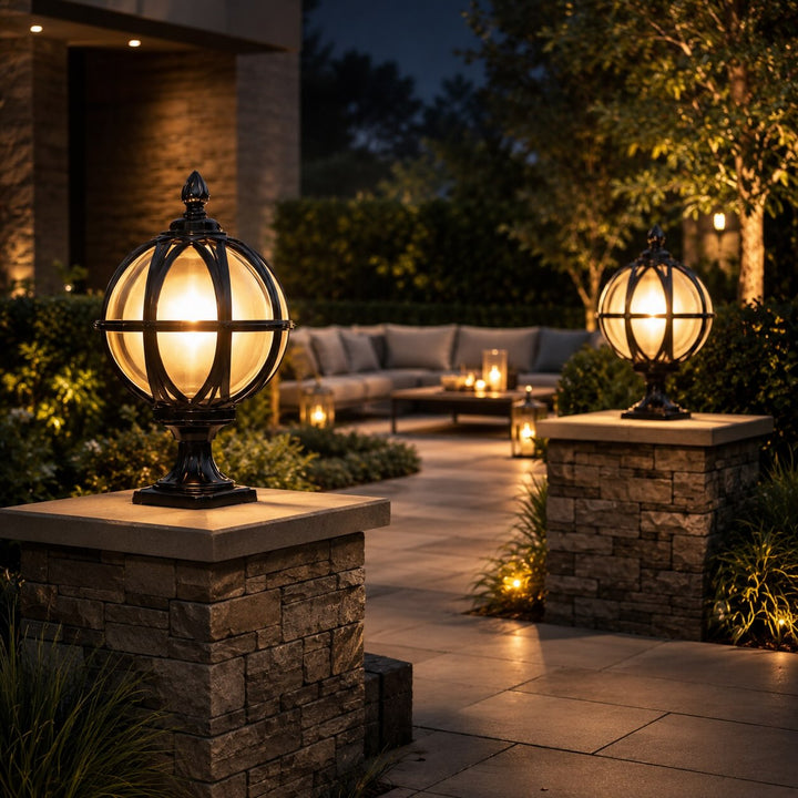 Modern Outdoor Wall Light Adjustable Height Aluminum Glass Waterproof Landscape Lighting