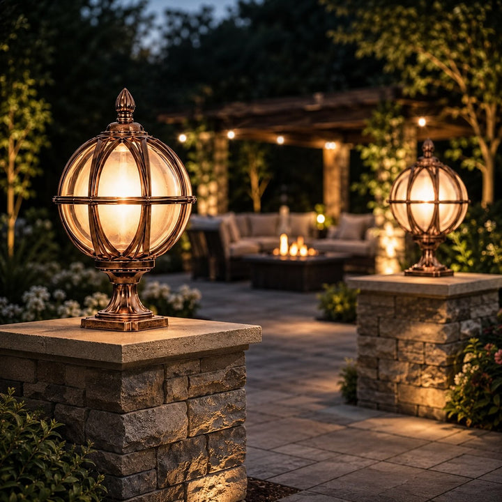 Modern Outdoor Wall Light Adjustable Height Aluminum Glass Waterproof Landscape Lighting