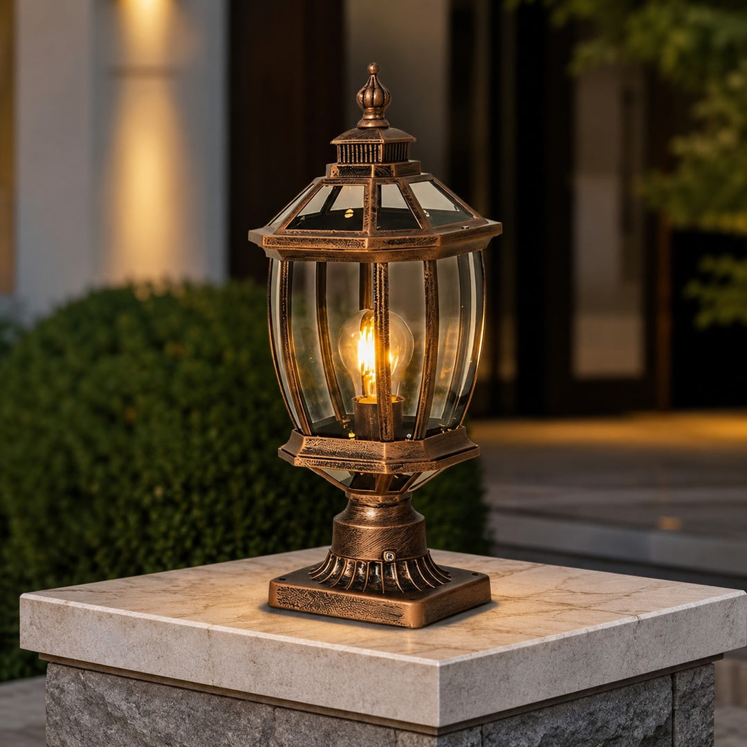 Minimalist Solar Column Pillar Light Outdoor Waterproof Aluminum Glass with LED Dimming Feature
