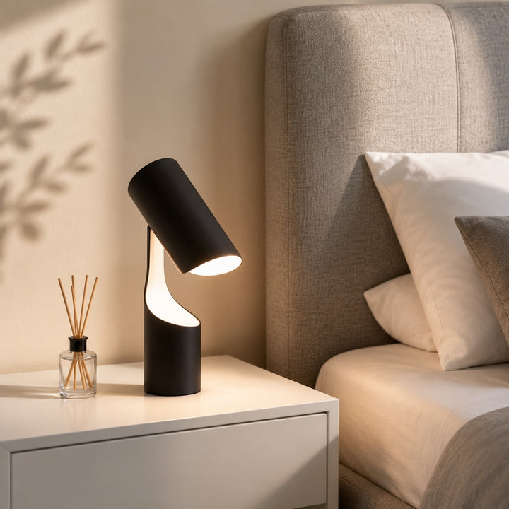 Modern Adjustable Desk Lamp Black Metal Finish LED Energy Efficient for Home Office