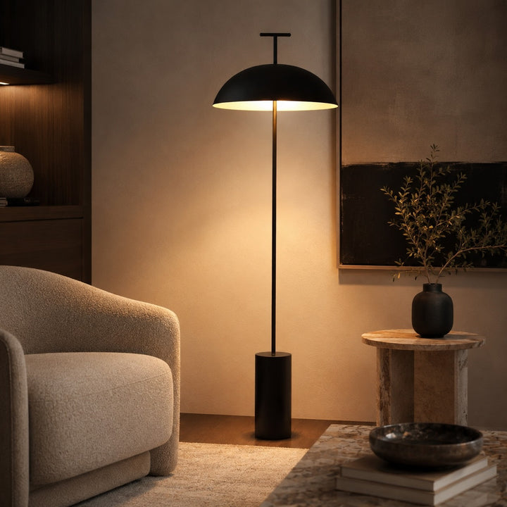 Modern Floor Lamp Mushroom Design Metal Adjustable LED for Living Room