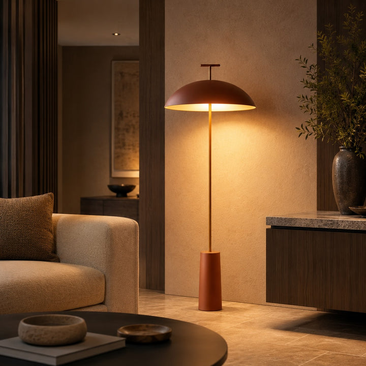 Modern Floor Lamp Mushroom Design Metal Adjustable LED for Living Room