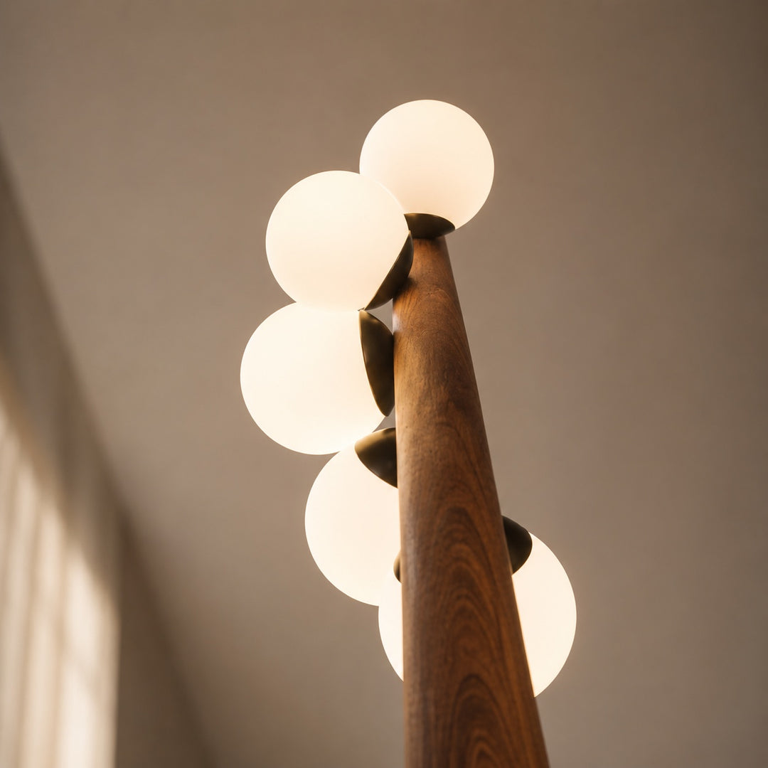 Modern Chandelier Linear Pendant Light with Adjustable Hanging Cord and Glass Shade Dimmable LED